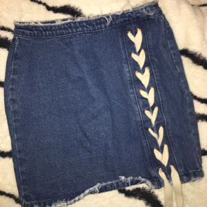 Missguided Jean Skirt with Lace Up